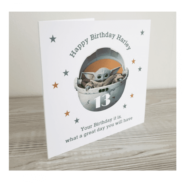 Baby Yoda Birthday Card
