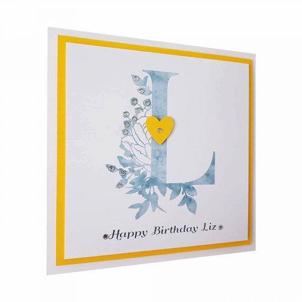 Floral Initial Birthday Card