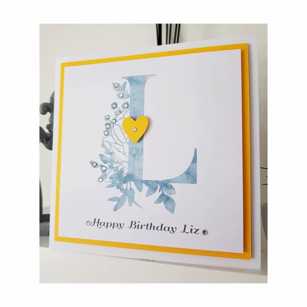 Floral Initial Birthday Card