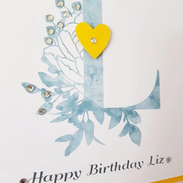 Floral Initial Birthday Card