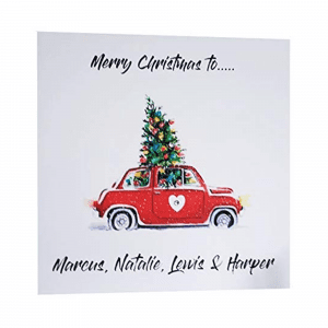 Car Christmas Tree Card