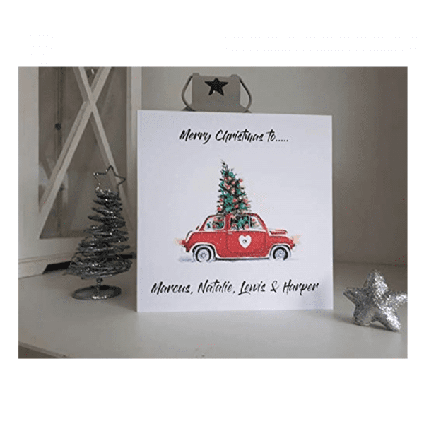 Car Christmas Tree Card