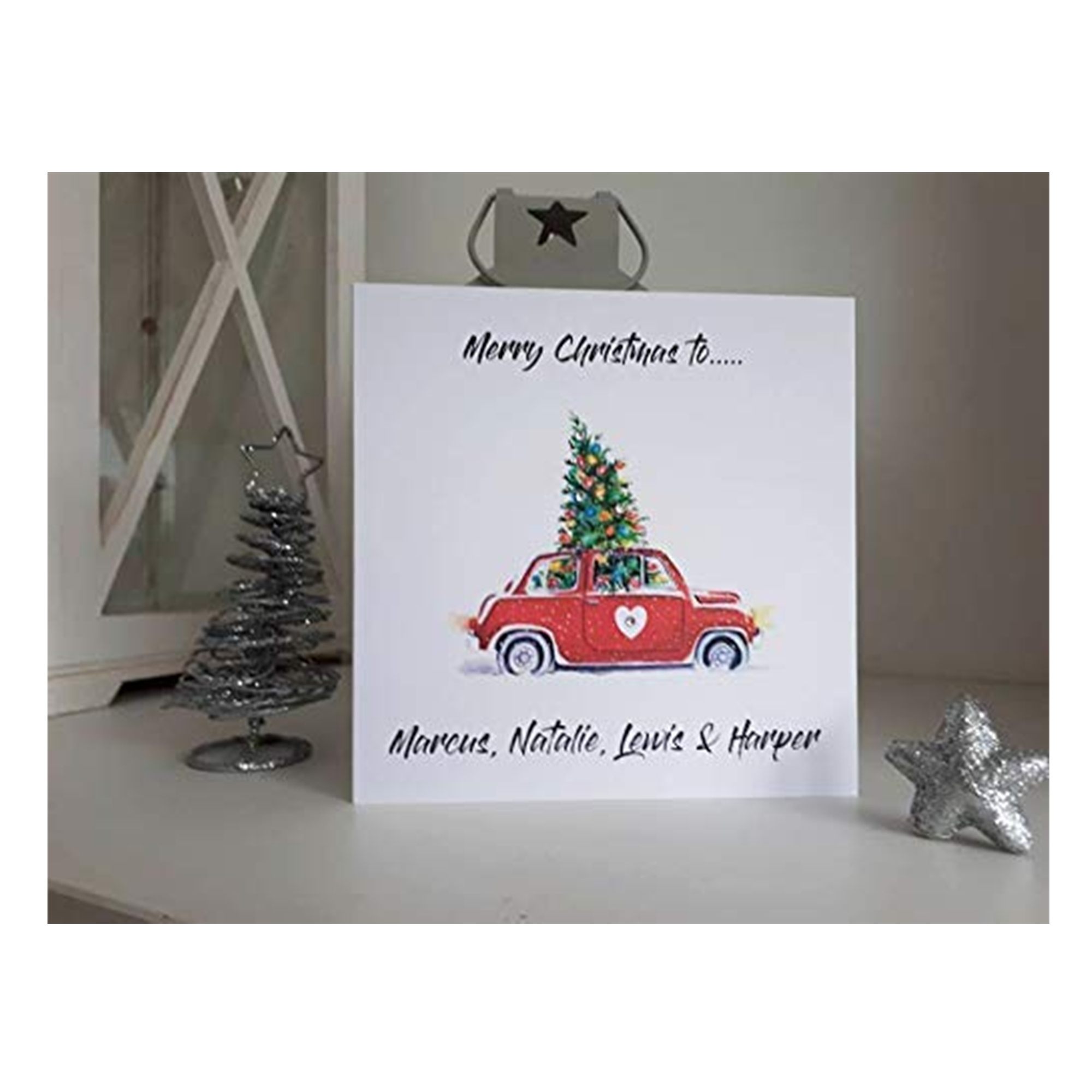 Car Christmas Tree Card